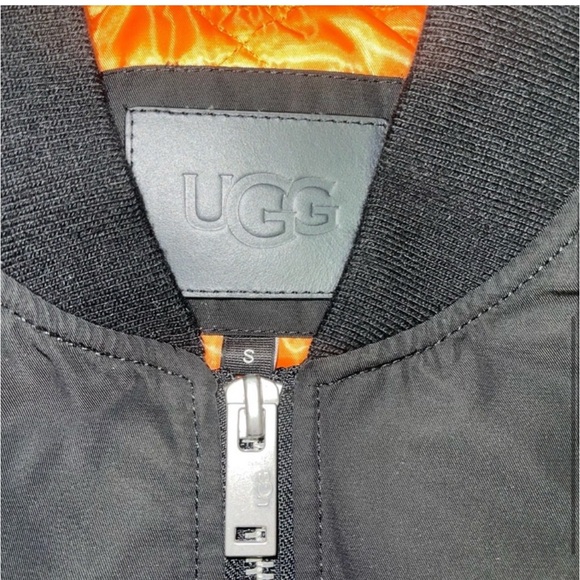 UGG Freddie Bomber Jacket Water Resistant Black Size Small - Picture 5 of 9